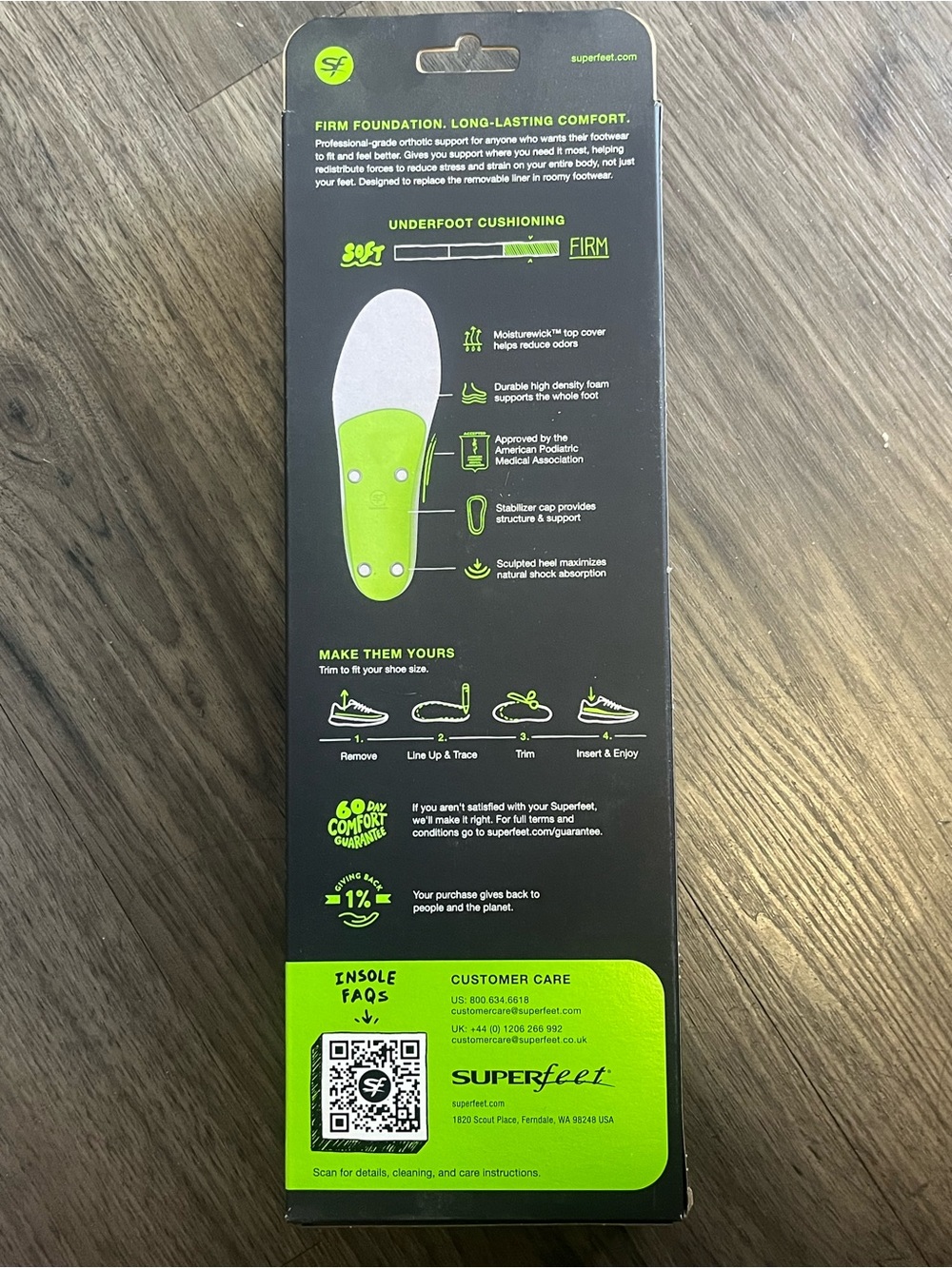 Superfeet All Purpose High Arch Support Insole - Neon Green - Picture 4 of 5